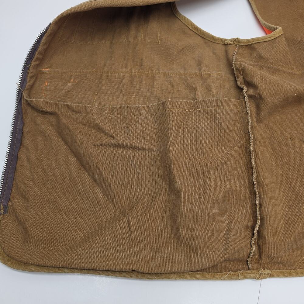 Vintage SafTBak Hunting Vest Blaze Orange Canvas Game Pockets USA - Picture 13 of 15